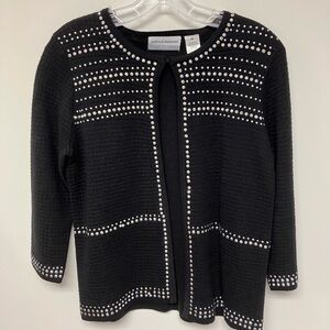 Alfred Dunner, Black Studded Cardigan, PS